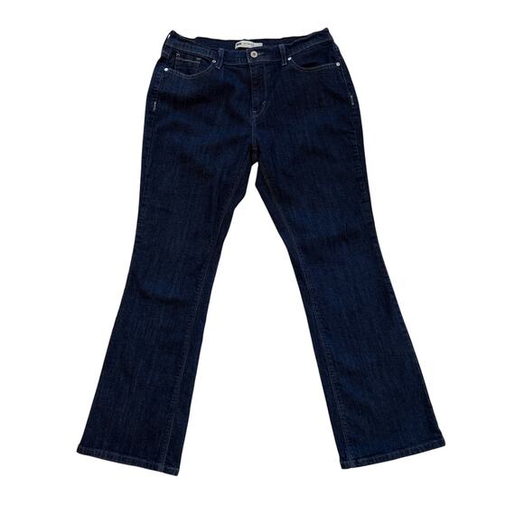 Levis 515 Jeans Womens 12M Blue Bootcut Flap Pockets Stretch Mid Rise Dark Wash - Picture 1 of 11
